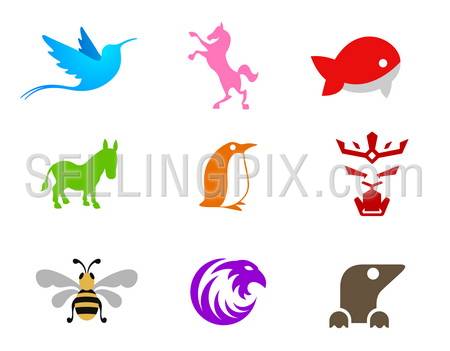 Business set of logo templates. Vector. Icons for any type of company.