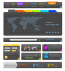 Web design UI elements toolkit pack. Interface Colorful Dark theme. Vector. Editable.