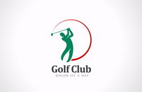 Golfer playing vector logo design template. Golf club tournament concept icon. – stock vector