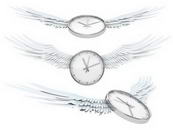 Pretty flying time (Time spending concept – clock with wings)