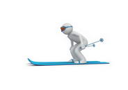 Downhill skier 2 (3d isolated characters on white background, sports series)