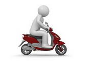Driving scooter – 3d characters isolated on white background series