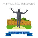 The Nelson Mandela Statue in Johannesburg in South Africa. Flat cartoon style historic sight showplace attraction web site vector illustration. World countries cities travel Africa collection.