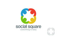 Social Logo design vector template. People holding hands Logotype.
Co-working network idea. Teamwork community, friendship concept.