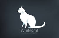 Logo Cat Sitting design vector template.
Logotype Kitty. Home pet icon concept.