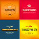 Happy Thanksgiving Day Typography Greeting card Poster design templates set.
Retro Vintage typo style collection. Editable.