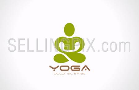 Yoga pose vector logo design template. Beauty, Spa, Relax, Massage, Meditation, Nirvana concept icon. - stock vector